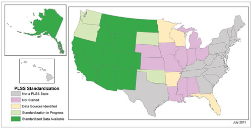 PLSS Standardization Status graphic.