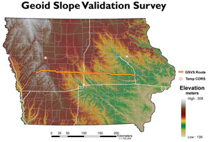 Map showing Geold Slope validation survey results